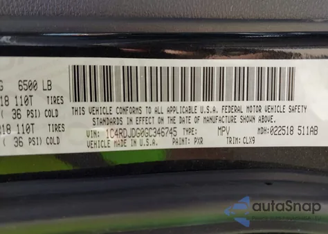 2016 Dodge Durango Limited from USA, damaged, VIN 1C4RDJDG0GC346745